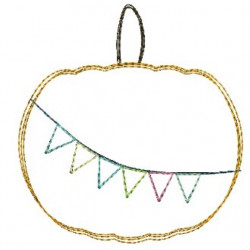 Stickdatei - Kürbis Wimpel Doodle